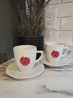 Vintage Grand Marnier Coffee Cups Saucers Set of 2 French Barware
